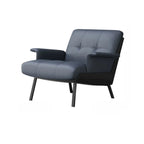 Modern Tufted Microfiber Leather Accent Chair with Arms