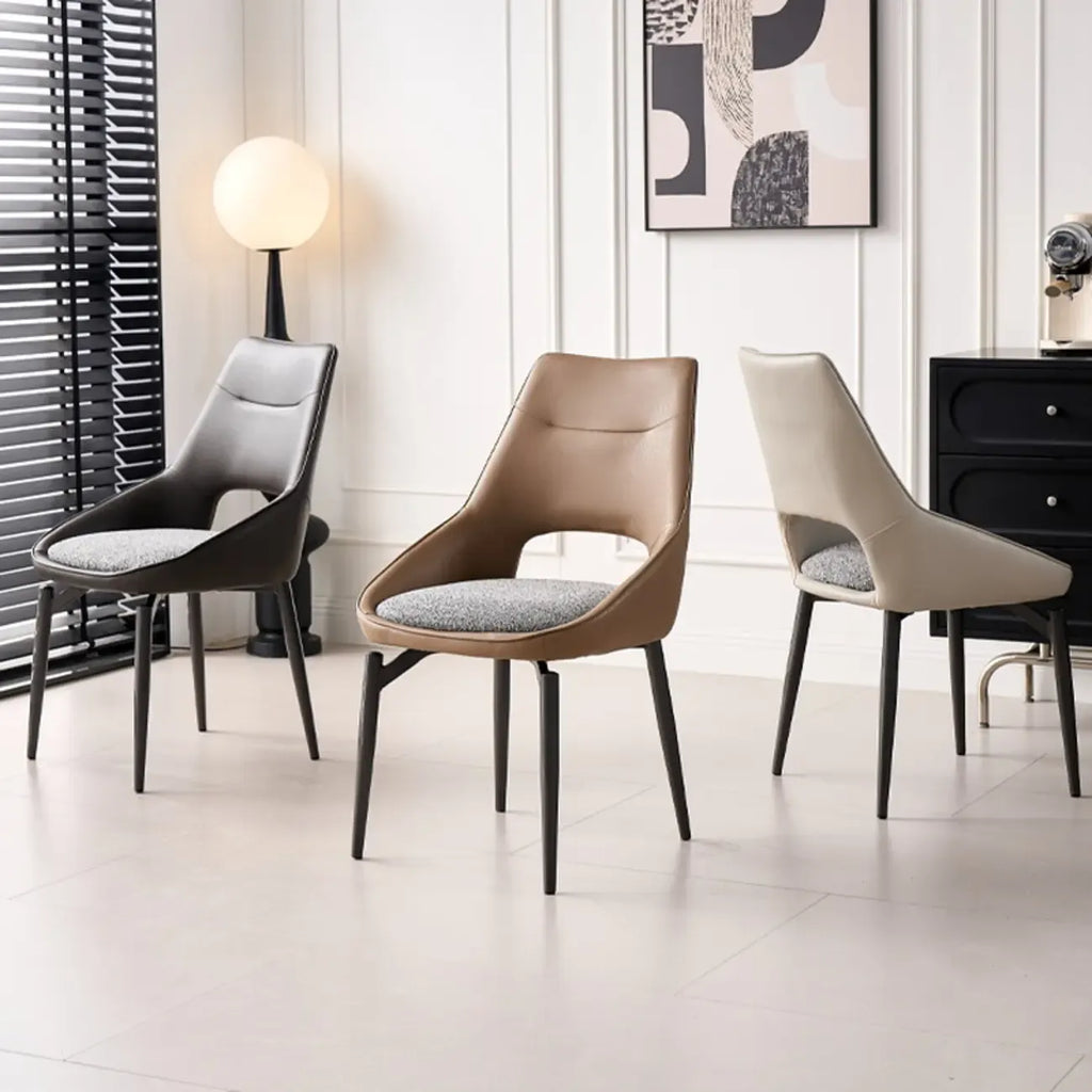 Modern Upholstered Open Back Armless Dining Chair