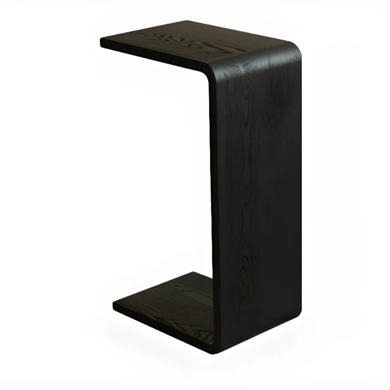 C Shaped Modern Wood Rectangular Side Table For Living Room