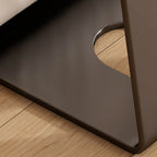 Minimalist Brown Rectangle Ash Wood C-shaped Side Table