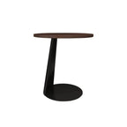 Modern Brown Ash Wood Round Chairside C Shaped Table