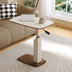 Adjustable Height Walnut Wood C Table for Living Room