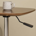 Adjustable Height Walnut Wood C Table for Living Room