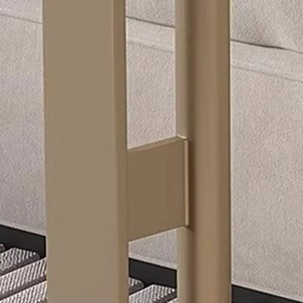 Modern C Shaped Round Sintered Stone Top Steel End Table