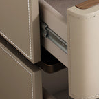 Art Deco Wood Top 2 Drawer Storage Nightstand