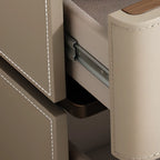 Art Deco Wood Top 2 Drawer Storage Nightstand