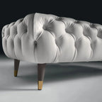 Contemporary White Tufted Upholstered Bedroom Bench