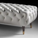 Contemporary White Tufted Upholstered Bedroom Bench