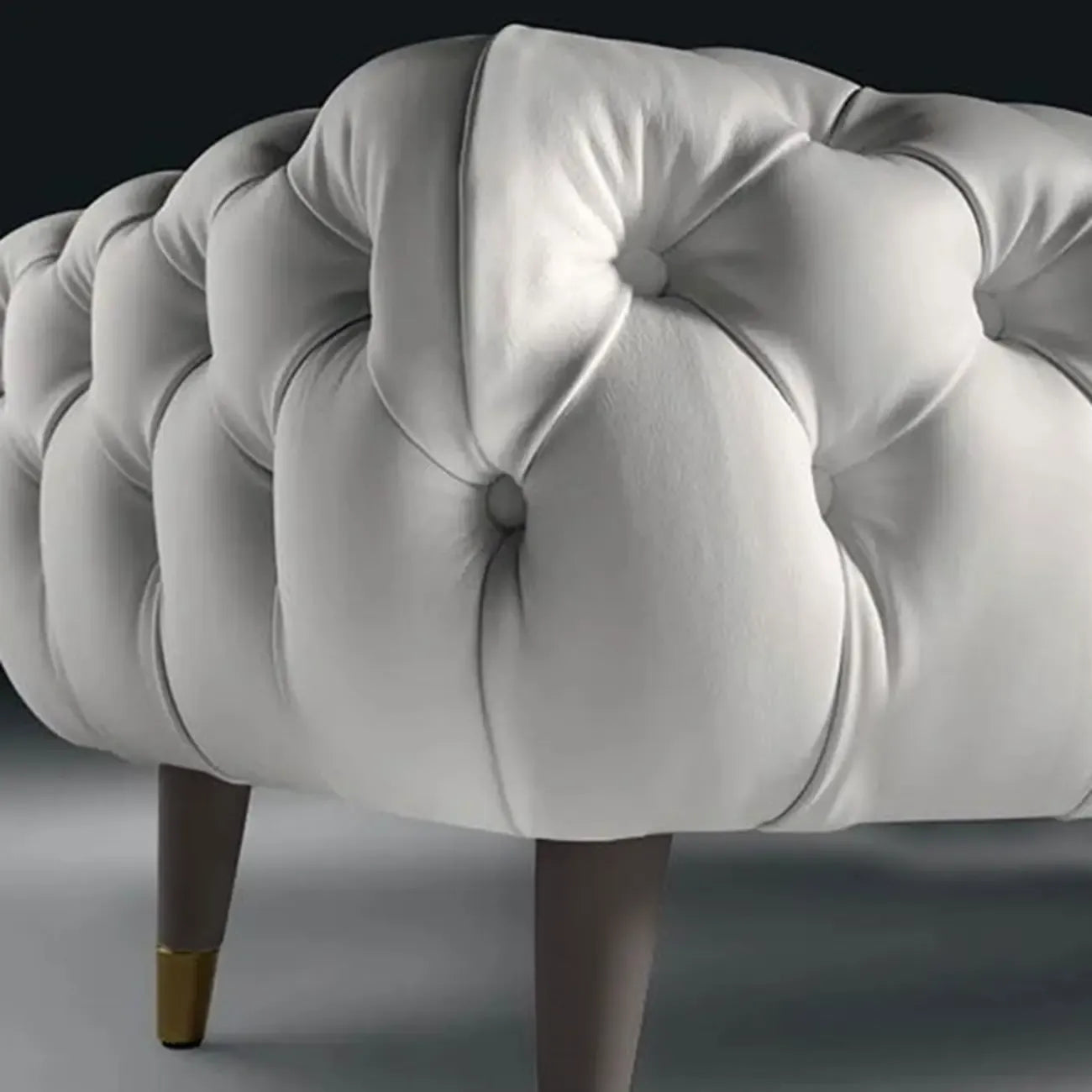 Contemporary White Tufted Upholstered Bedroom Bench