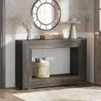 Vintage Wood Console Table Rectangular with Shelf