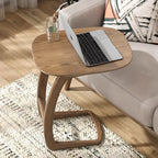 Minimalist C Shaped Natural Wood Living Room Side Table