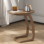 Minimalist C Shaped Natural Wood Living Room Side Table