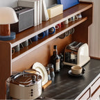 Modern Wooden Buffet Table with Storage Cabinets