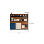 Modern Wooden Buffet Table with Storage Cabinets