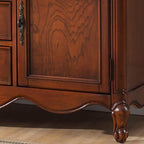 Modern Brown Wood Buffet with Adjustable Shelves