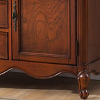Modern Brown Wood Buffet with Adjustable Shelves