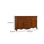 Modern Brown Wood Buffet with Adjustable Shelves