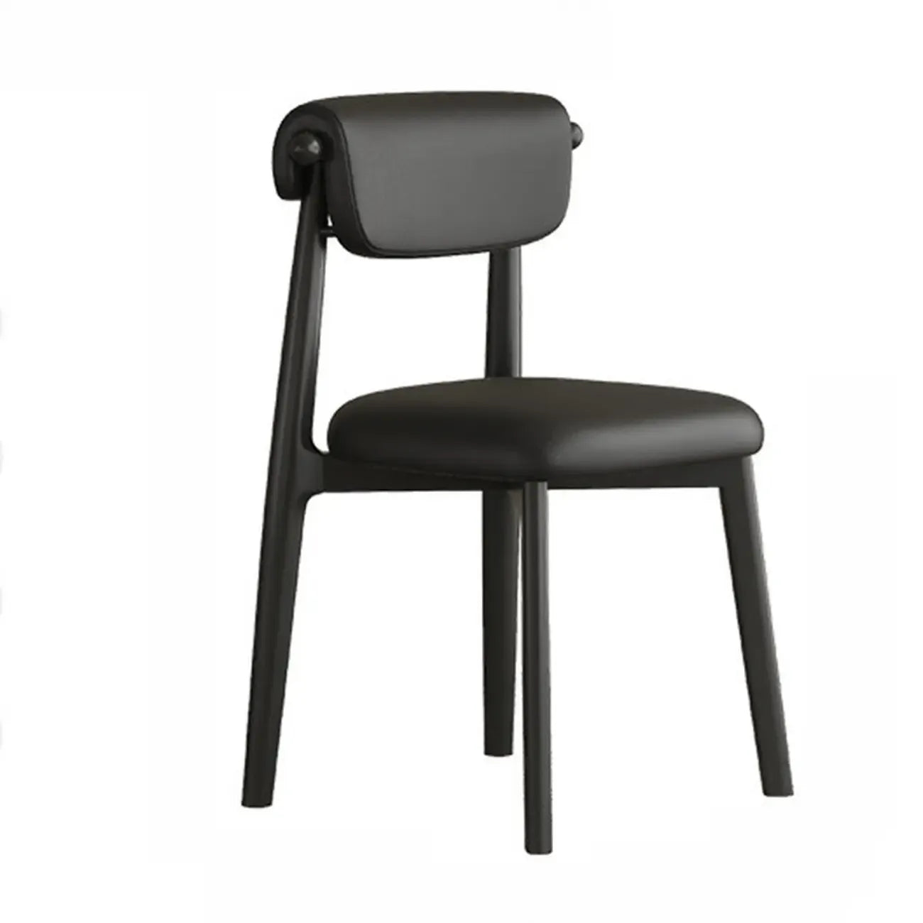 Elegant Low Back Upholstered Faux Leather Dining Chair