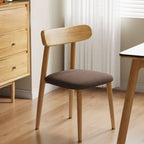 Modern Armless Leather Dining Chair with Low Back