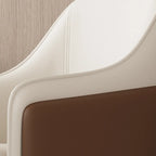 Modern Faux Leather Swivel Arm Dining Chair with Solid Back