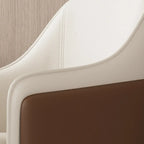 Modern Faux Leather Swivel Arm Dining Chair with Solid Back