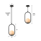 Chic Globe Black and Gold Pendant Light for Bedroom