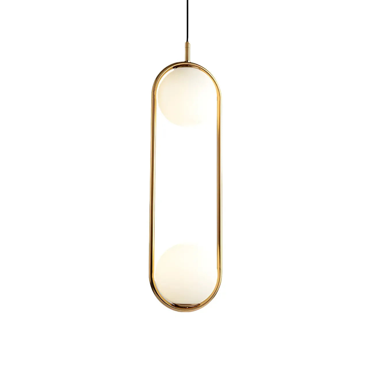 Chic Globe Black and Gold Pendant Light for Bedroom