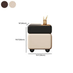 Black Walnut Finish Faux Leather 2-Drawer Nightstand