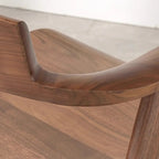 Scandinavian Open Back Armless Walnut Wood Dining Chairs