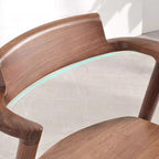Scandinavian Open Back Armless Walnut Wood Dining Chairs