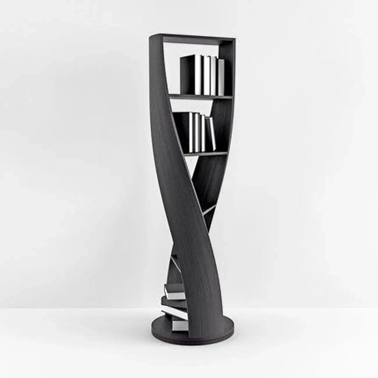 Contemporary Hourglass 5-tier Wooden Vertical Bookcase