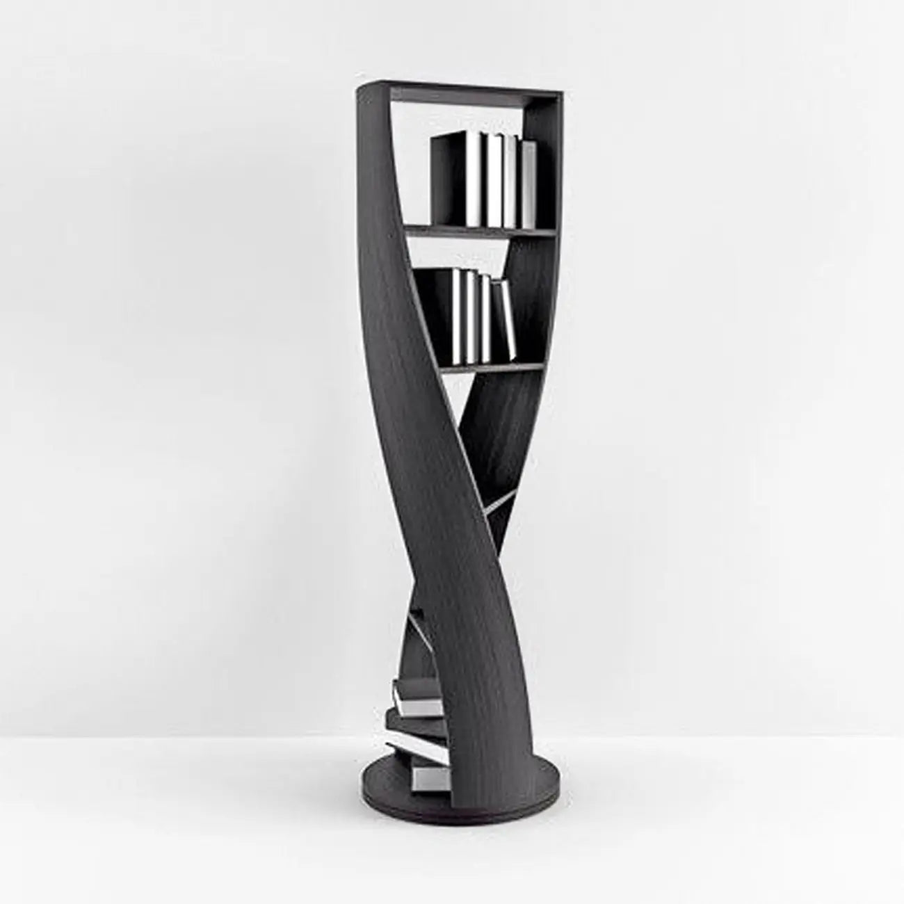 Contemporary Hourglass 5-tier Wooden Vertical Bookcase