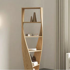 Contemporary Hourglass 5-tier Wooden Vertical Bookcase