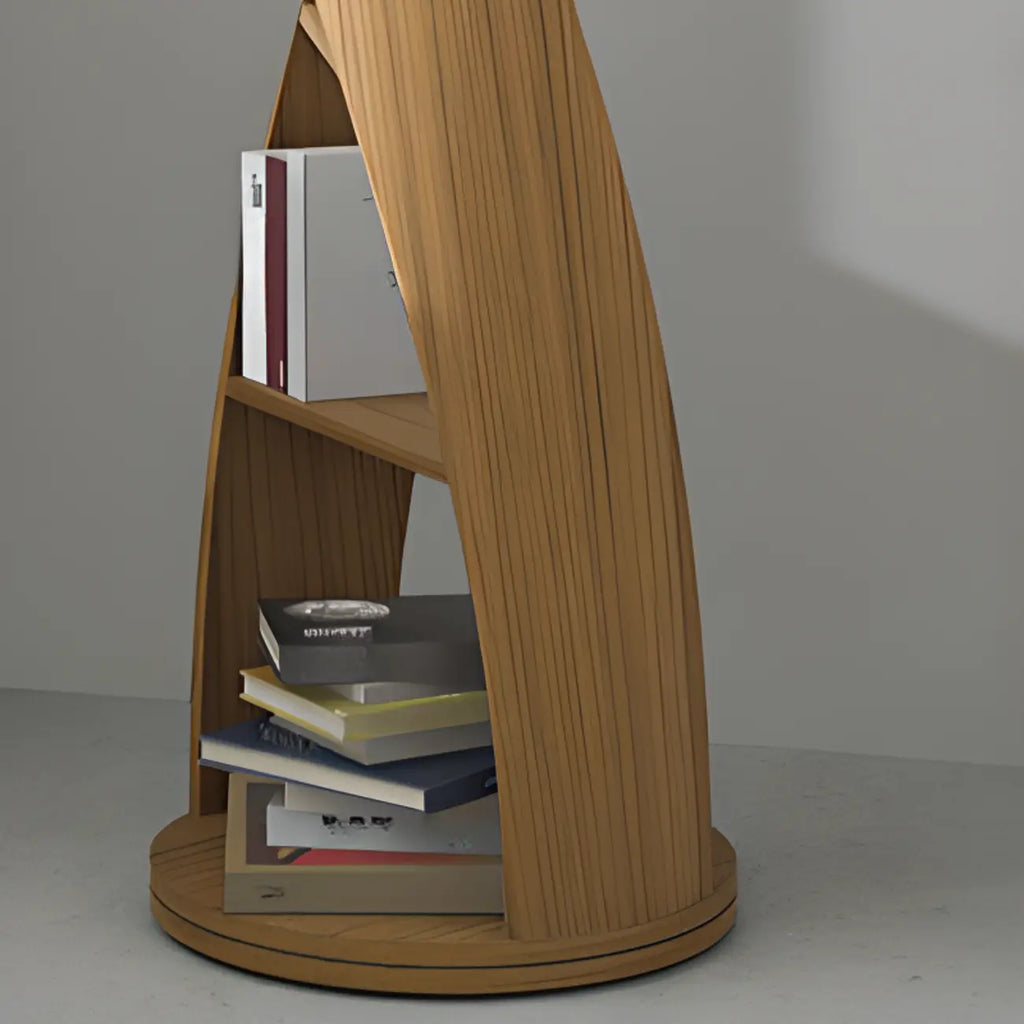 Contemporary Hourglass 5-tier Wooden Vertical Bookcase