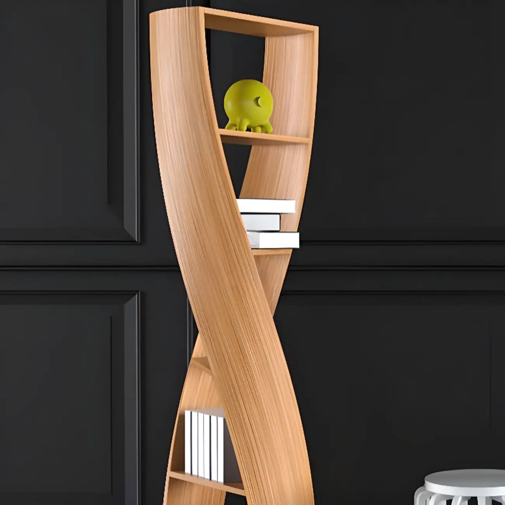 Contemporary Hourglass 5-tier Wooden Vertical Bookcase