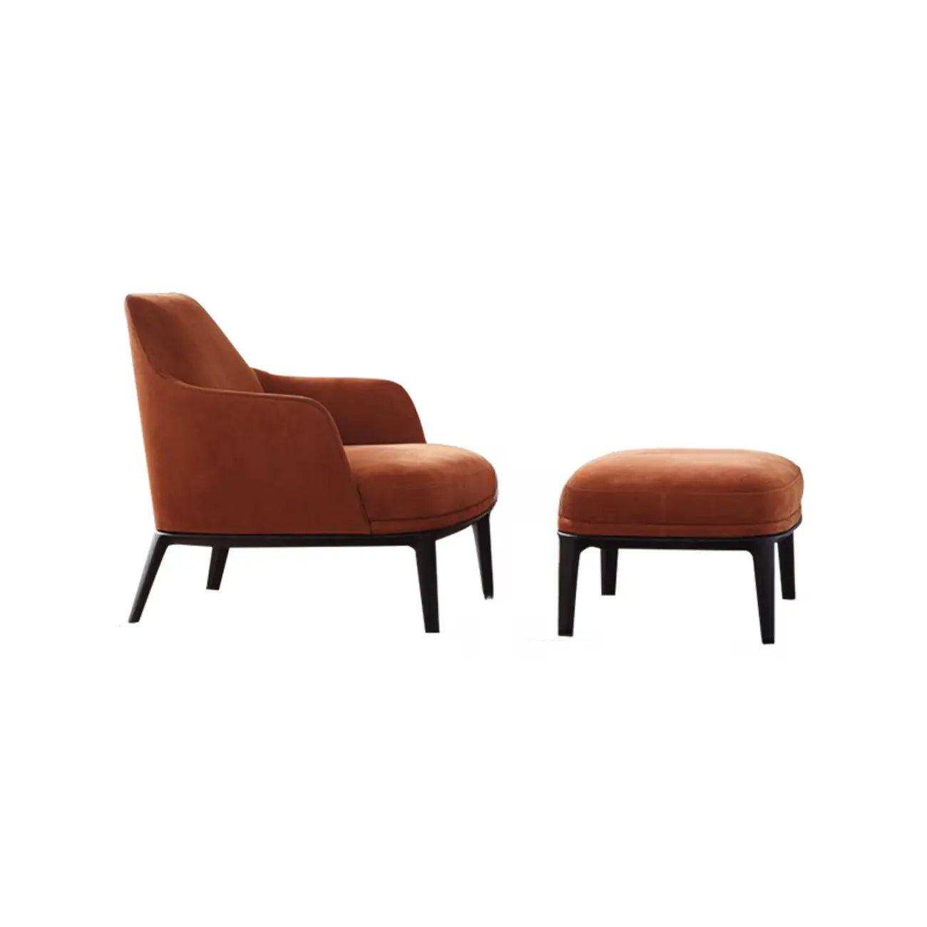 Modern High Back Living Room Accent Chair with Ottoman