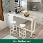 Sleek Modern Black Wooden Counter Height Bar Table for Kitchen