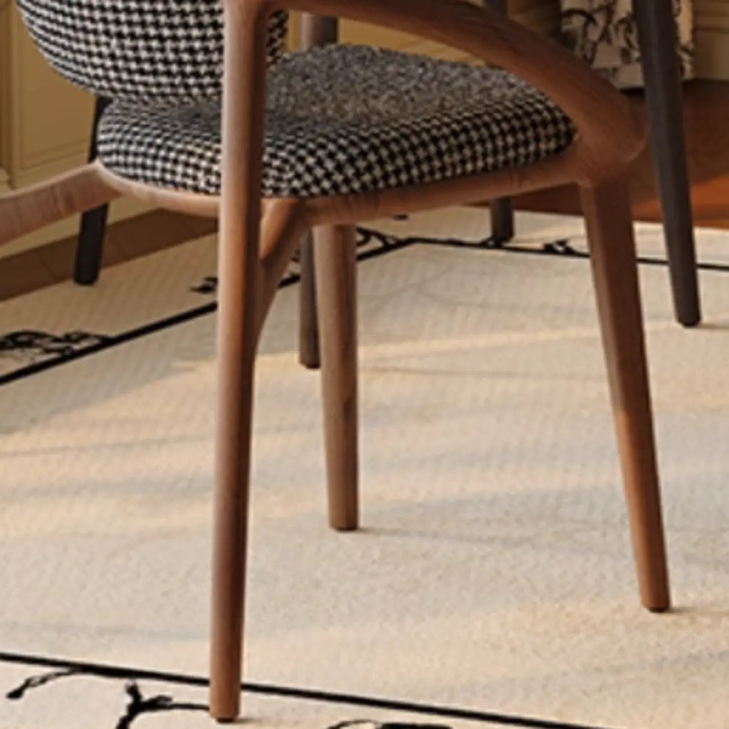 Mid-Century Modern Wooden Dining Chair with Arms