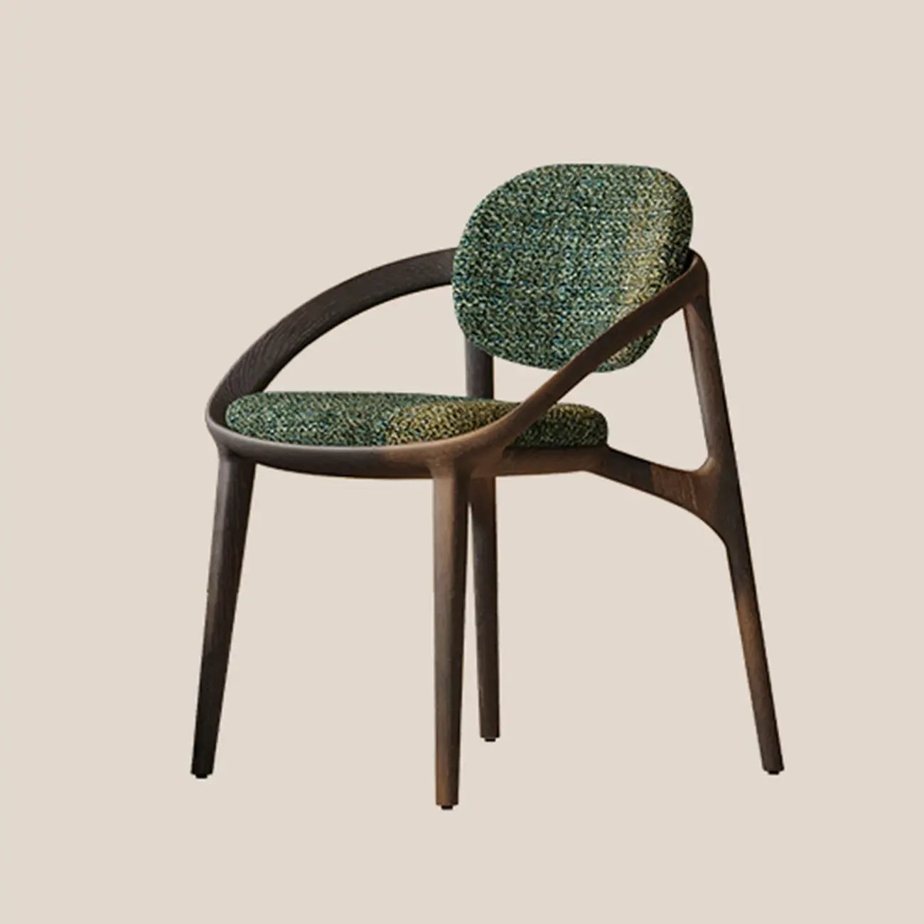 Mid-Century Modern Wooden Dining Chair with Arms