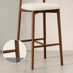 Mid Century Modern Upholstered Bar Stool with Back