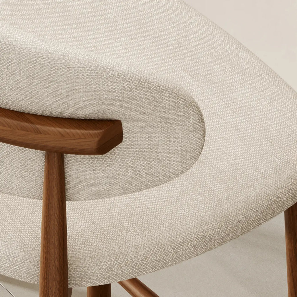 Mid Century Modern Upholstered Bar Stool with Back