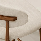 Mid Century Modern Upholstered Bar Stool with Back