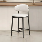 Mid Century Modern Upholstered Bar Stool with Back