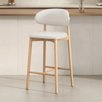 Mid Century Modern Upholstered Bar Stool with Back