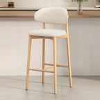 Mid Century Modern Upholstered Bar Stool with Back