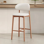 Mid Century Modern Upholstered Bar Stool with Back