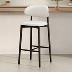 Mid Century Modern Upholstered Bar Stool with Back