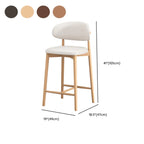 Mid Century Modern Upholstered Bar Stool with Back