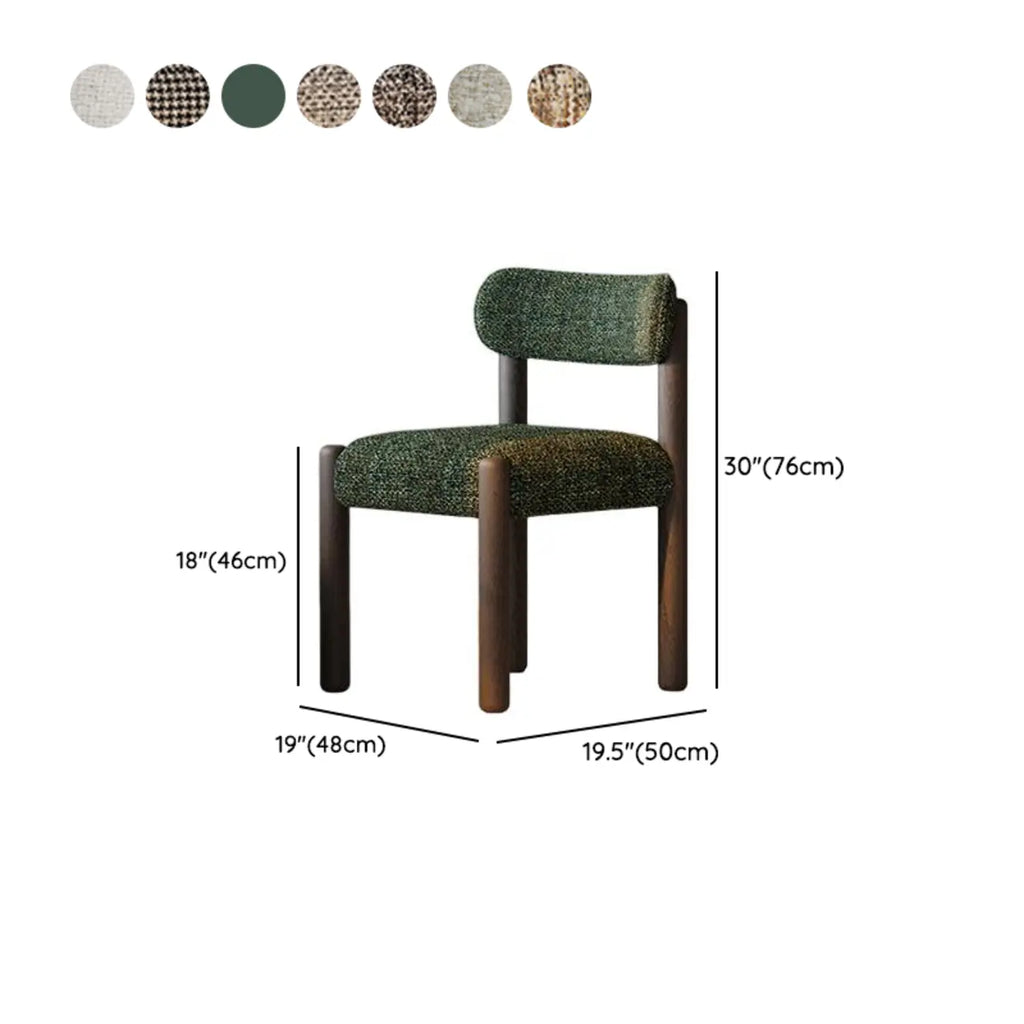 Modern Upholstered Fabric Wood Dining Chair