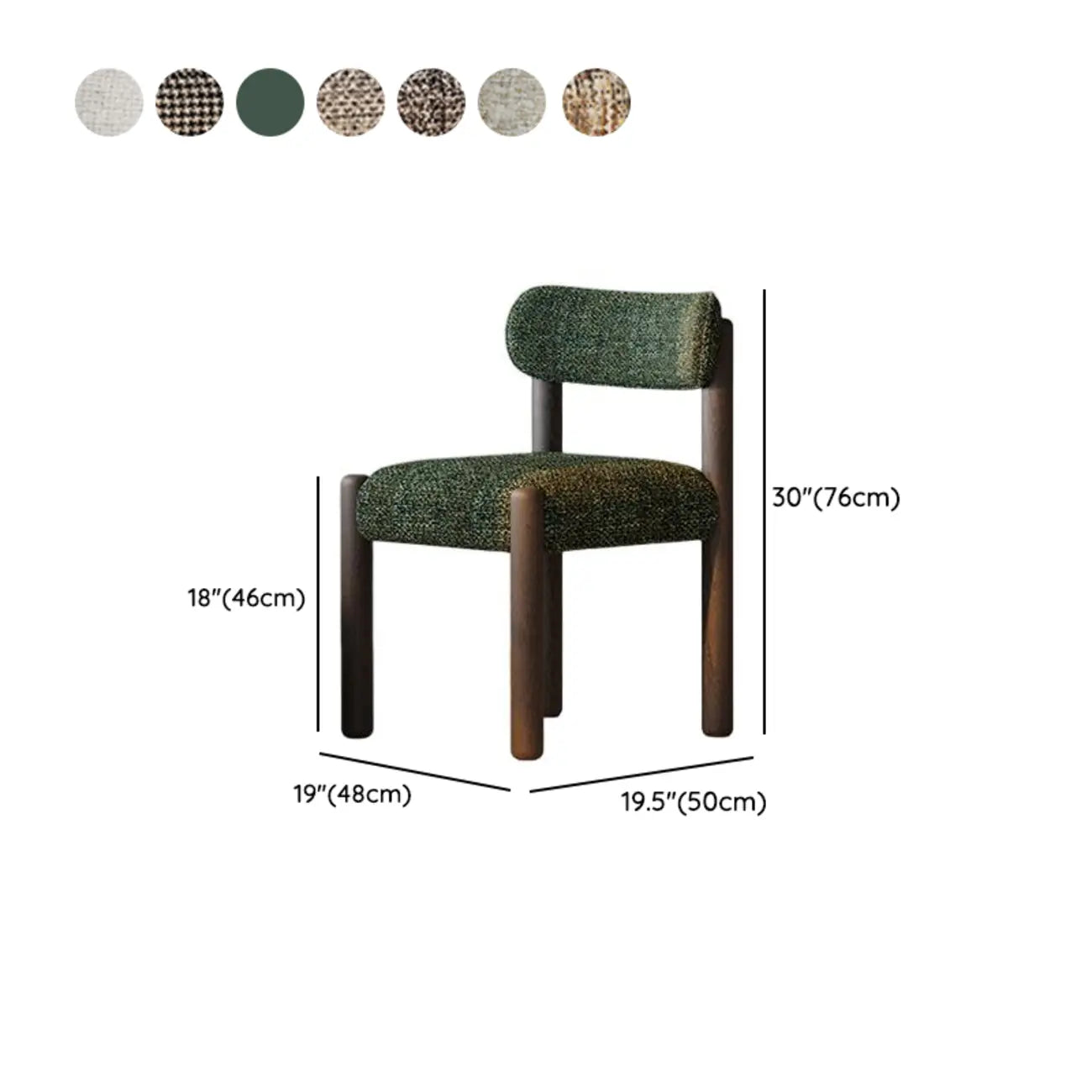 Modern Upholstered Fabric Wood Dining Chair